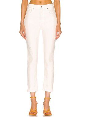 NWT $198 CITIZENS OF HUMANITY JOLENE DISTRESSED WHITE DEMIN JEANS W27